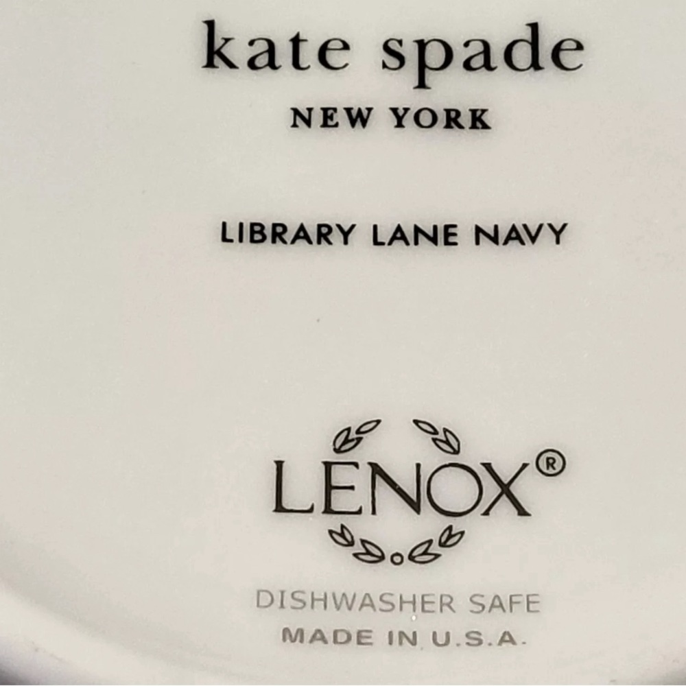 Kate Spade library lane navy mugs SET OF 4 - Picture 3 of 3